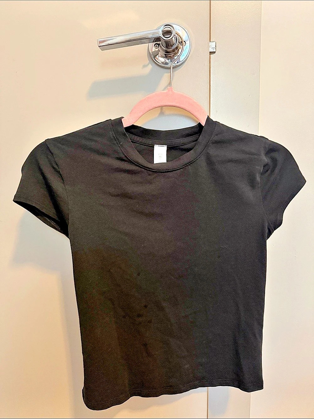 lululemon All Yours Cropped T-Shirt Black Short Sleeve Tee Size XS